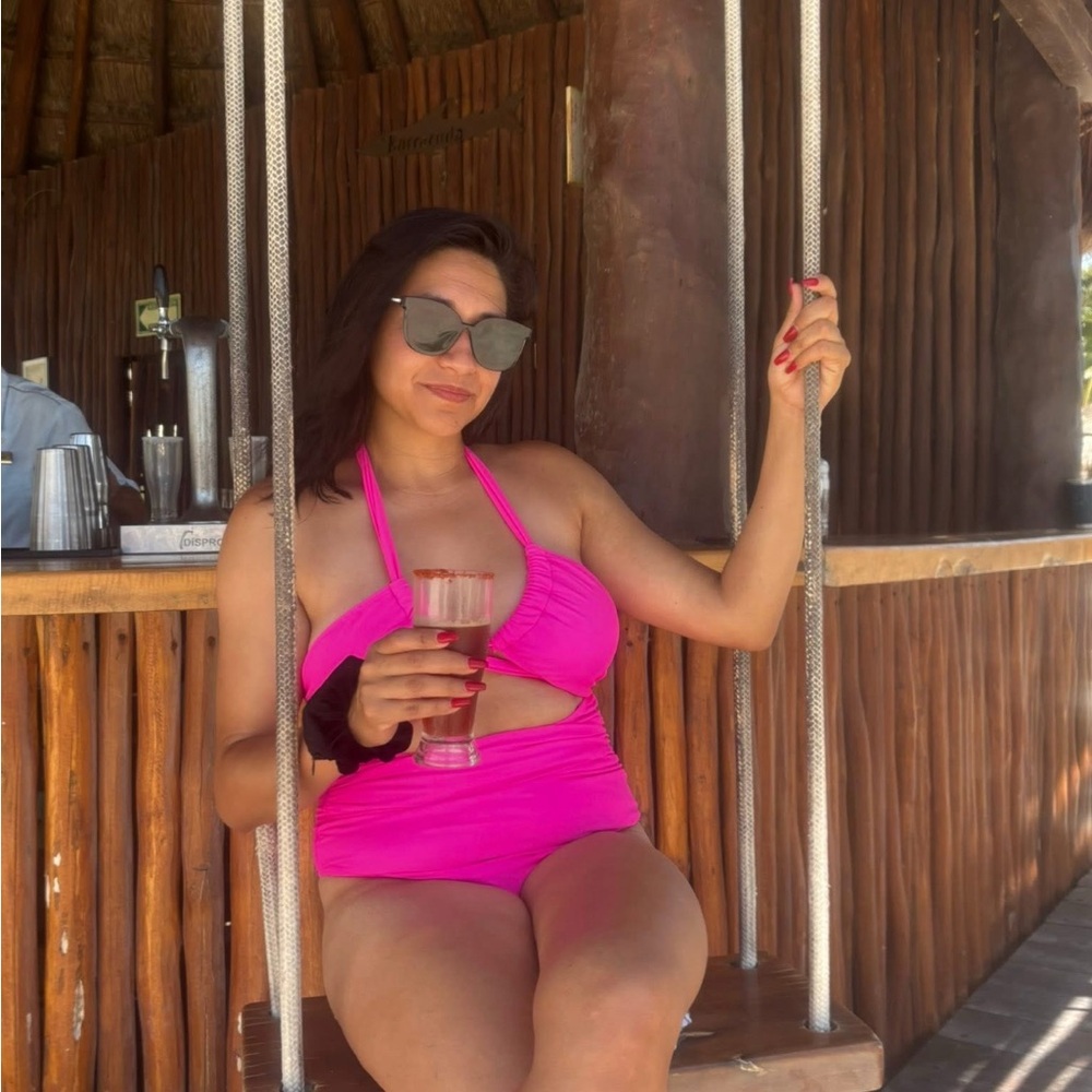 SHEIN Hot Pink Halter Swimsuit